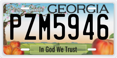 GA license plate PZM5946