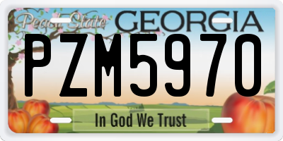 GA license plate PZM5970