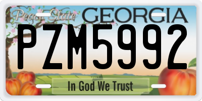GA license plate PZM5992