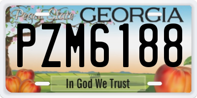 GA license plate PZM6188