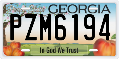 GA license plate PZM6194