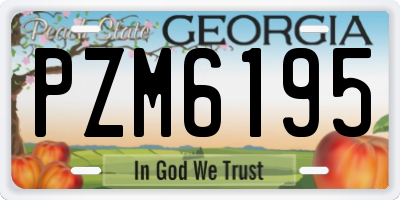 GA license plate PZM6195