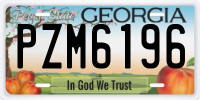 GA license plate PZM6196