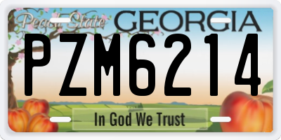 GA license plate PZM6214