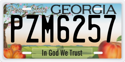 GA license plate PZM6257