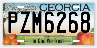 GA license plate PZM6268