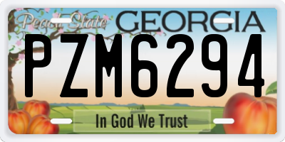 GA license plate PZM6294