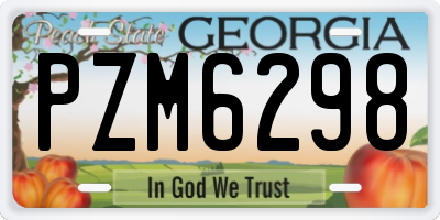 GA license plate PZM6298