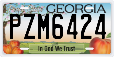 GA license plate PZM6424