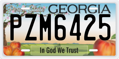 GA license plate PZM6425