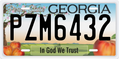 GA license plate PZM6432
