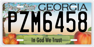 GA license plate PZM6458