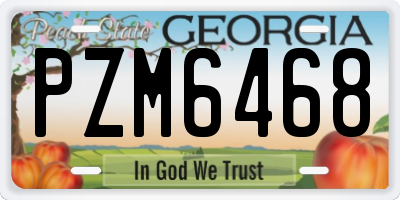 GA license plate PZM6468