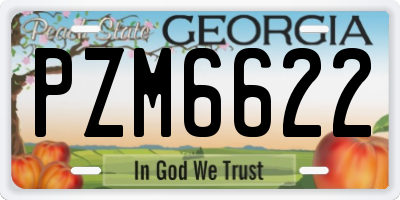 GA license plate PZM6622