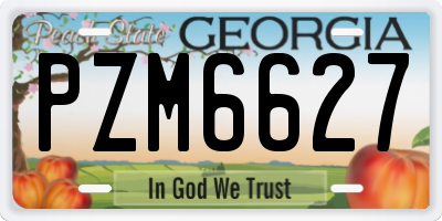 GA license plate PZM6627
