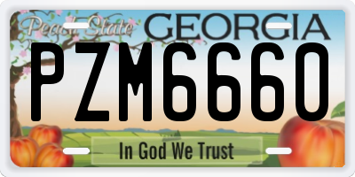 GA license plate PZM6660