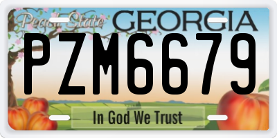 GA license plate PZM6679
