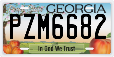 GA license plate PZM6682