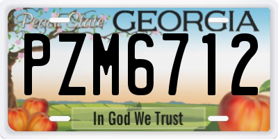 GA license plate PZM6712