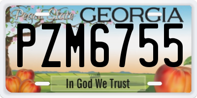 GA license plate PZM6755