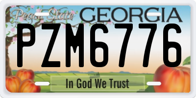 GA license plate PZM6776