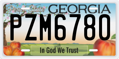 GA license plate PZM6780