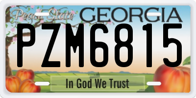 GA license plate PZM6815