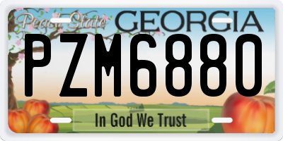 GA license plate PZM6880