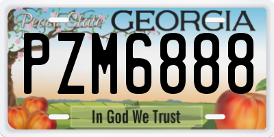 GA license plate PZM6888