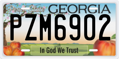 GA license plate PZM6902