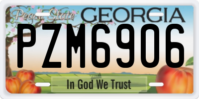 GA license plate PZM6906