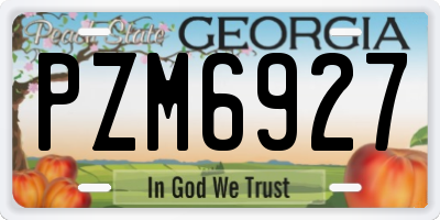 GA license plate PZM6927