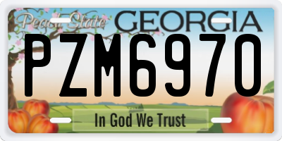 GA license plate PZM6970