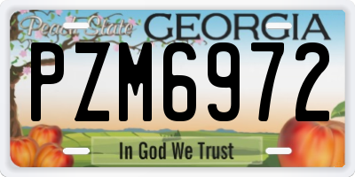 GA license plate PZM6972