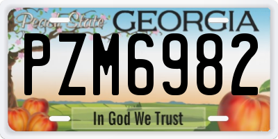GA license plate PZM6982