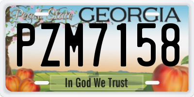 GA license plate PZM7158