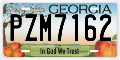 GA license plate PZM7162