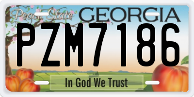 GA license plate PZM7186