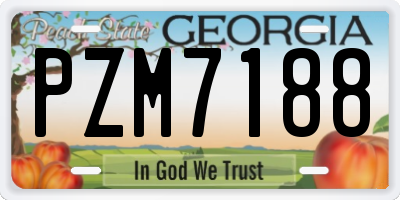GA license plate PZM7188