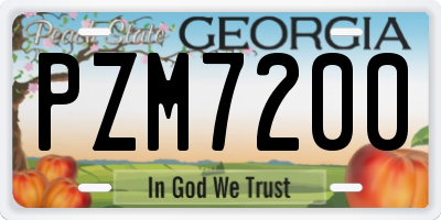 GA license plate PZM7200