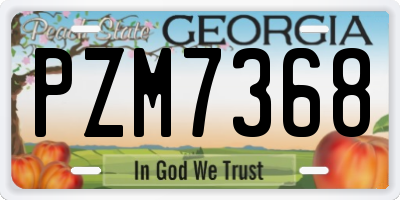 GA license plate PZM7368