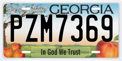 GA license plate PZM7369