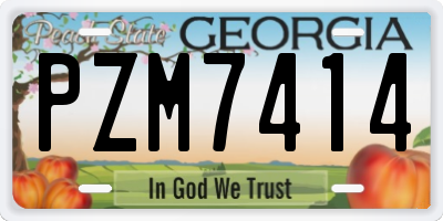 GA license plate PZM7414