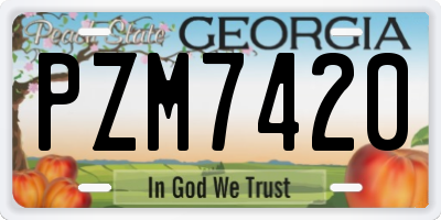 GA license plate PZM7420