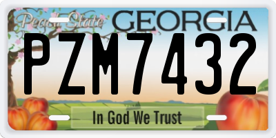 GA license plate PZM7432
