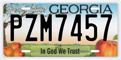 GA license plate PZM7457