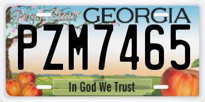 GA license plate PZM7465