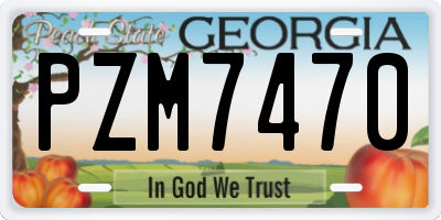 GA license plate PZM7470