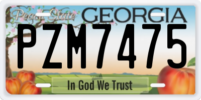 GA license plate PZM7475