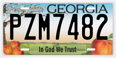 GA license plate PZM7482